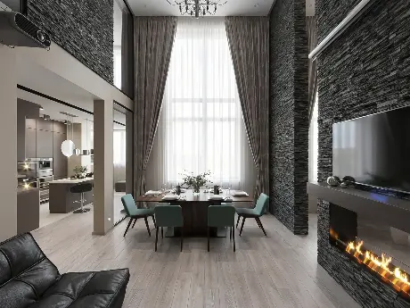 Дизайн двухэтажной квартиры в стиле загородного дома