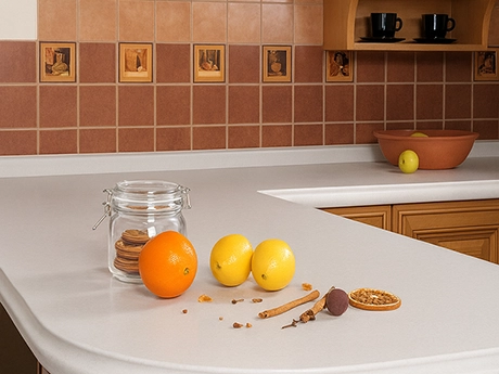 Выбор столешницы и обоев для кухни