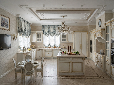 Дизайн классической кухни в КП «Монолит»