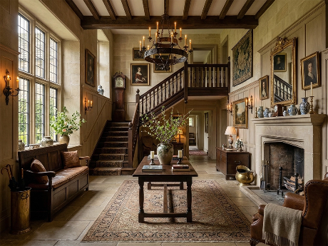 Античный дизайн интерьера загородного дома