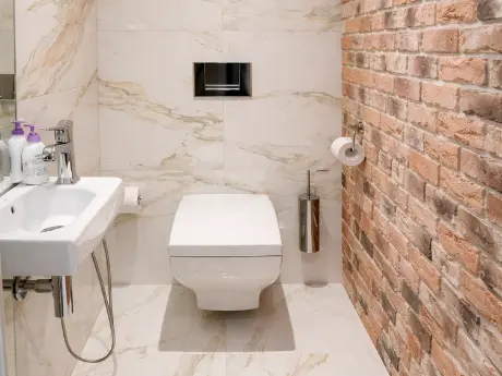 Минималистичный дизайн маленького санузла