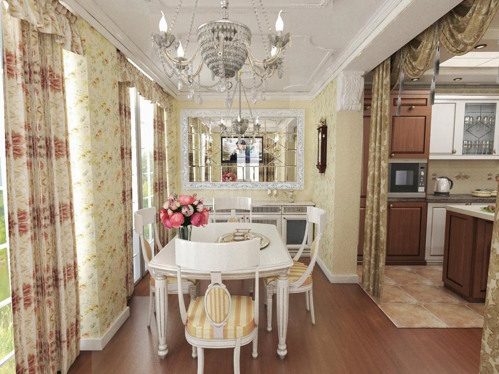 Дизайн столовой в светлых тонах