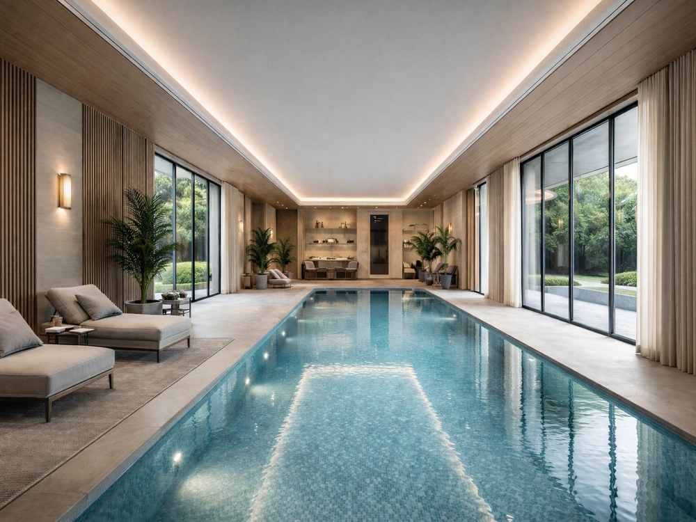 Дизайн бассейна в частном загородном доме Дизайн бассейна в частном загородном доме