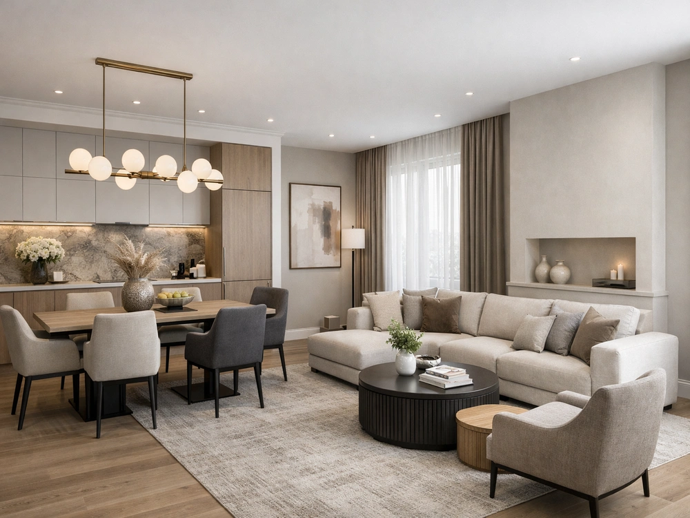 Дизайн кухни-гостиной свободной планировки Дизайн кухни-гостиной свободной планировки