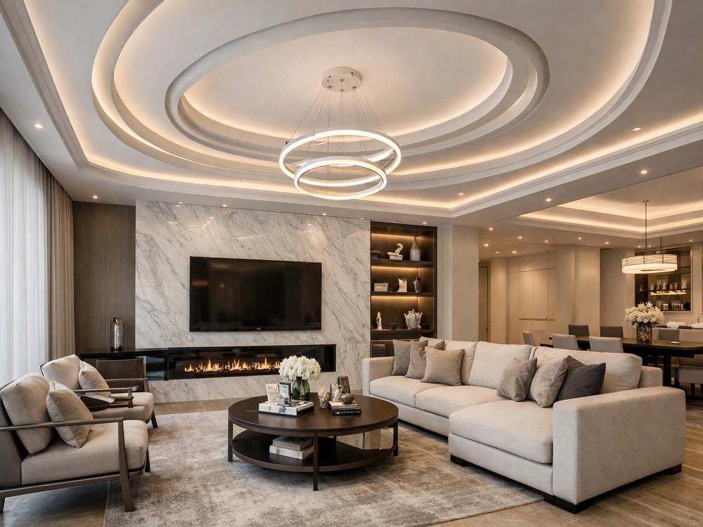 Многоуровневые потолки: стиль и зонирование Многоуровневые потолки: стиль и зонирование