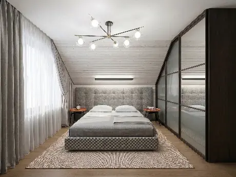 Интерьер гостевой спальни загородного дома