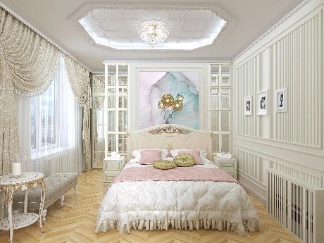 Интерьер спальни в светлых тонах