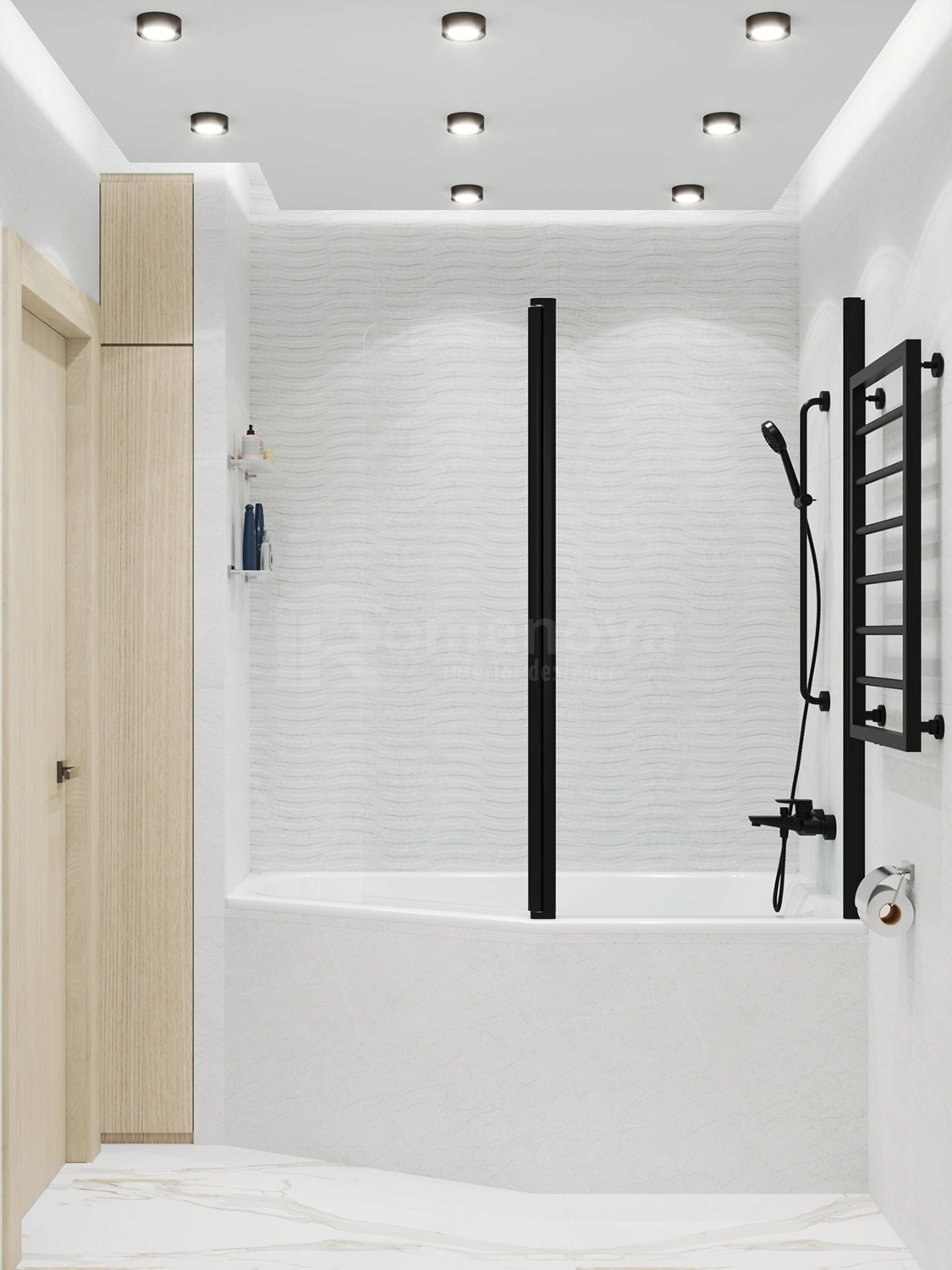 Интерьер ванной комнаты в белом цвете