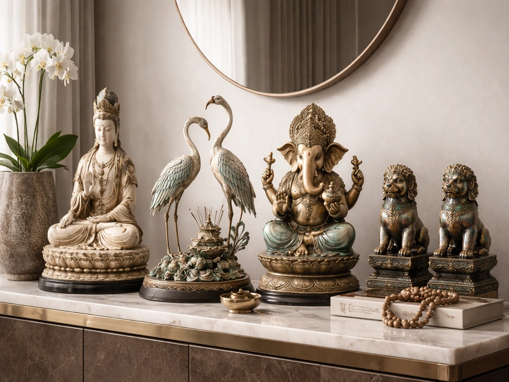 Восточные статуэтки в дизайне интерьера Восточные статуэтки в дизайне интерьера