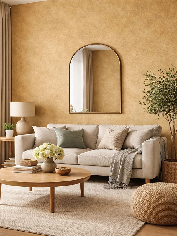 Рулон светлых обоев с декоративным рисунком