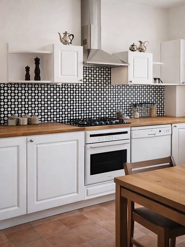 Плитка с мелким повторяющимся узором для фартука