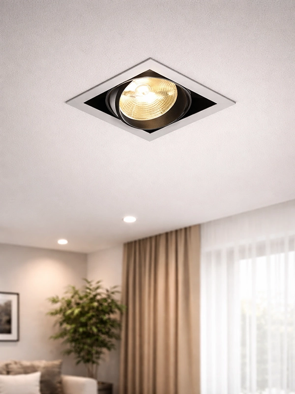 Вариант освещения кухни с красной люстрой