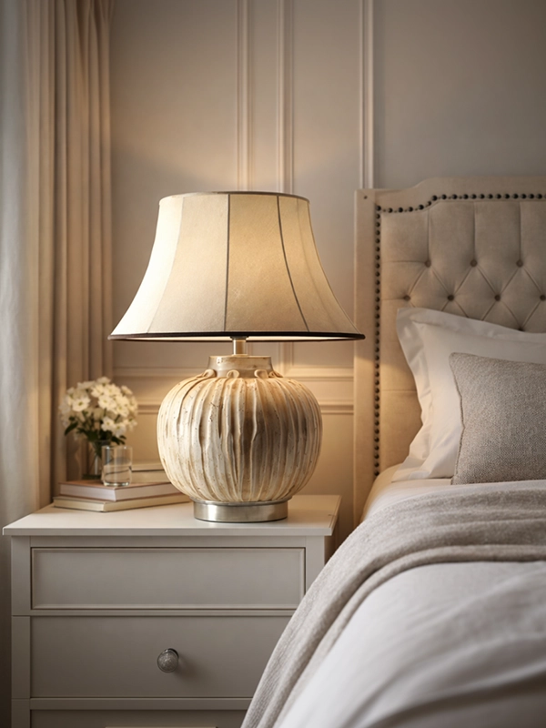 Спальная зона с покрывалом и подушками в бежевых тонах