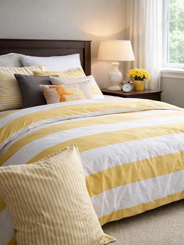 Современная настольная лампа с серым абажуром на основании из натурального дерева в минималистичном стиле