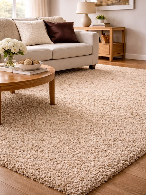 Плотные желтые шторы и серый диван в гостиной