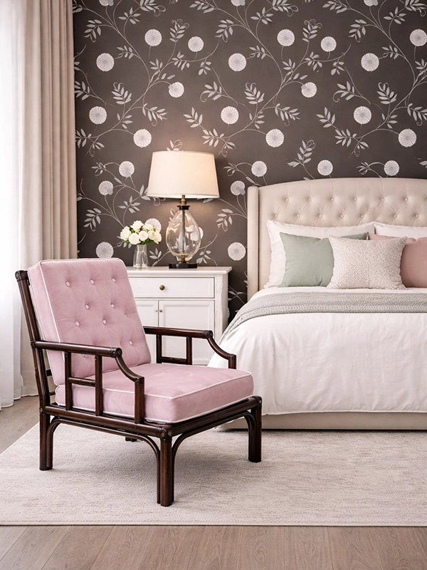 Вертикальный образец обоев с выразительным дизайном