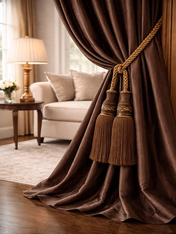 Элемент шторы с подхватом и декоративной двойной кистью