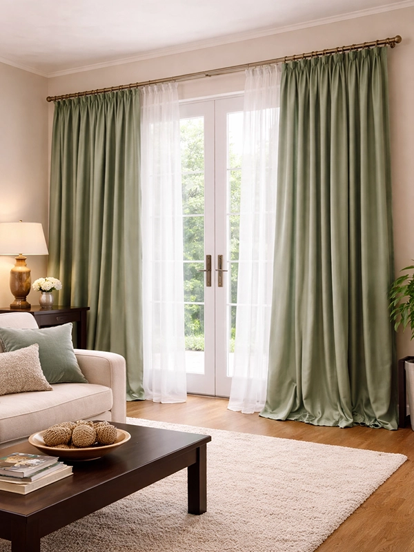 Интерьер гостиной с акцентными подушками на диване