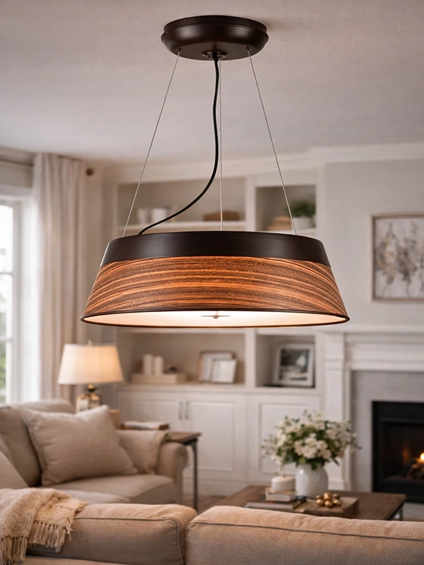 Черный каркасный светильник над обеденным столом