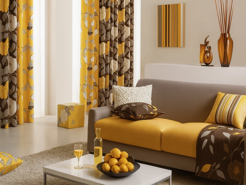 Классические шторы на окне и традиционная люстра в интерьере комнаты для создания уюта