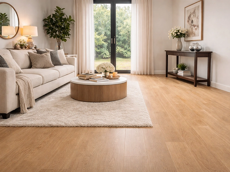 Светлая паркетная доска из натурального дуба крупным планом