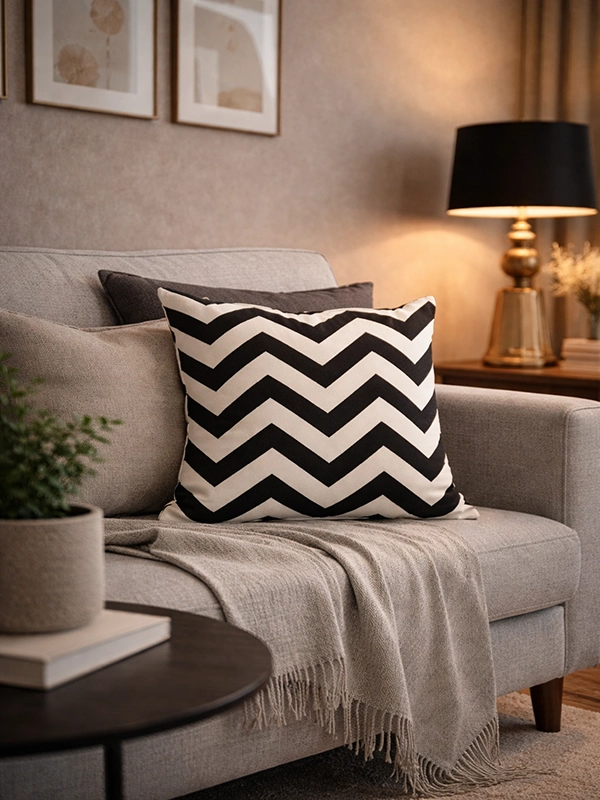 Ковер большого размера в черно-белой гамме