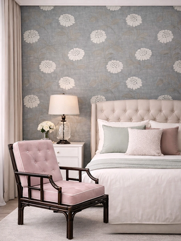 Большой фрагмент обоев с рисунком для главной стены