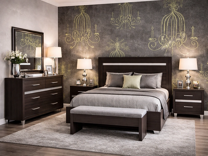 Фрагмент обоев с декоративным узором для спальни