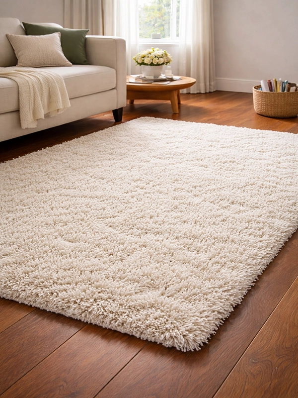 Круглые настенные часы в современном стиле с минималистичным циферблатом на фоне светлой стены спальни