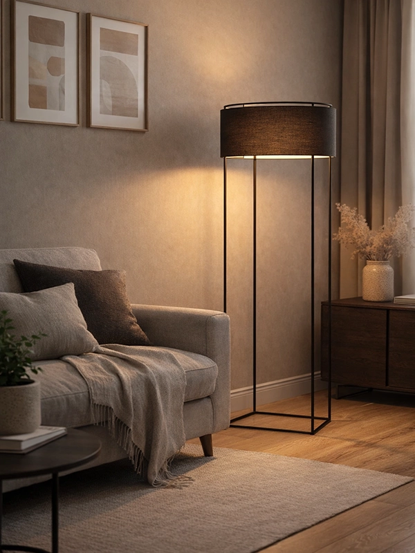 Декоративный светильник черного цвета для гостиной