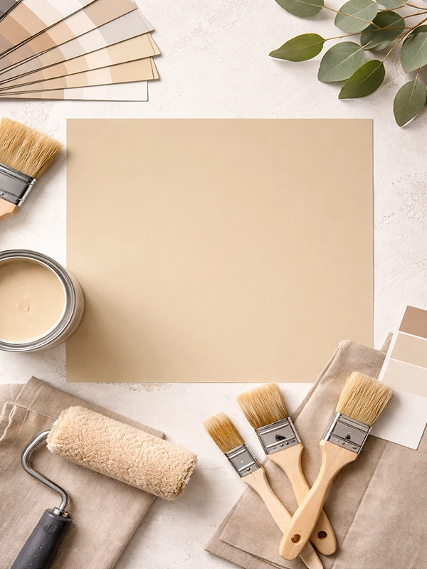 Визуализация интерьера кухни с белой столешницей