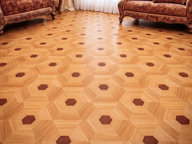 Вариант художественного паркета с геометрическим узором