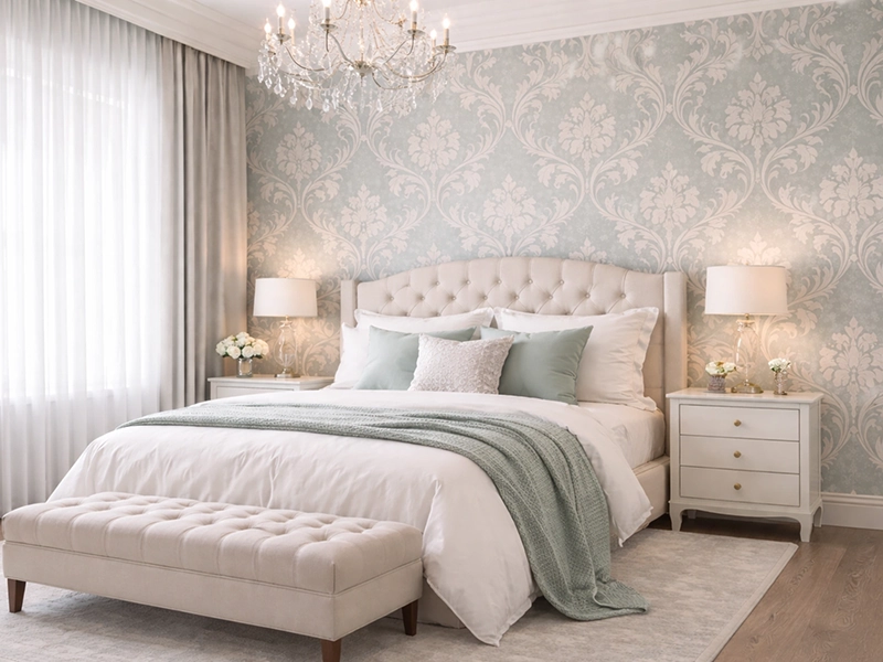 Крупный план фактуры обоев для акцентной стены