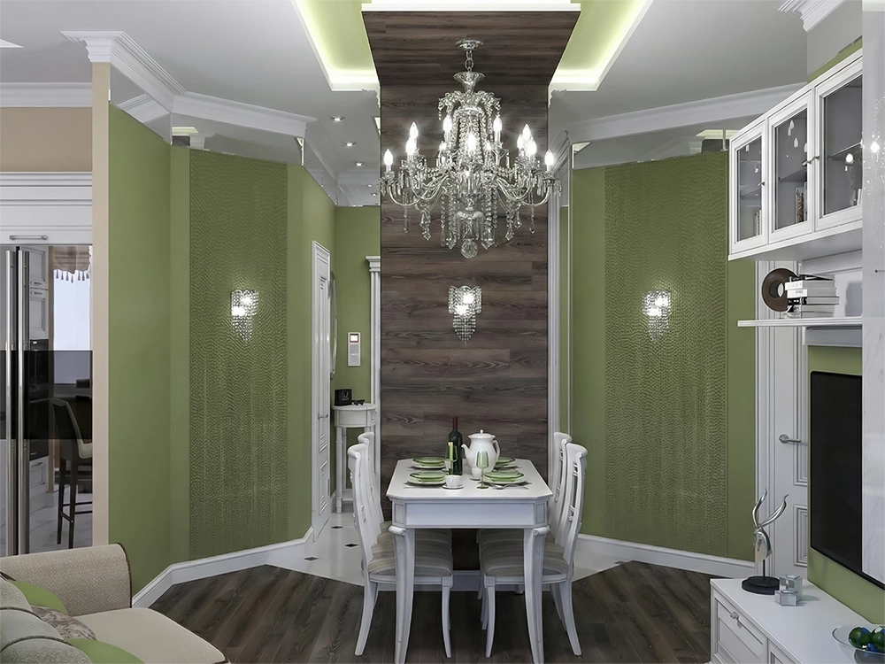 Узкий потолочный карниз и низкий напольный плинтус