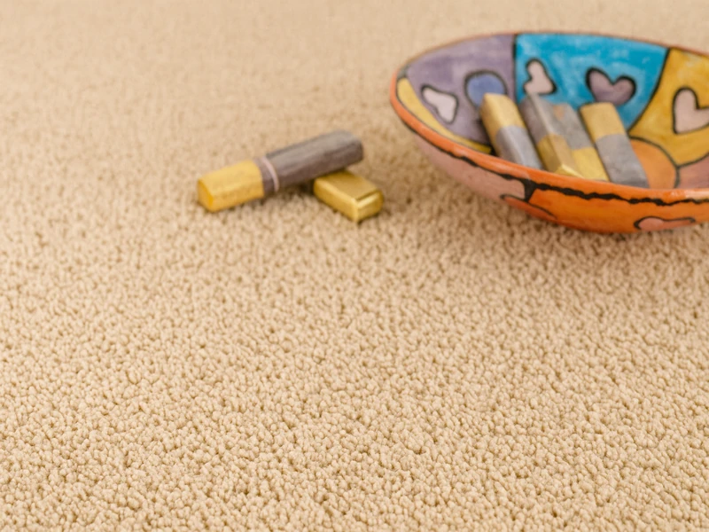 Однотонный ковролин нейтрального цвета на полу комнаты сочетающийся с остальной отделкой помещения