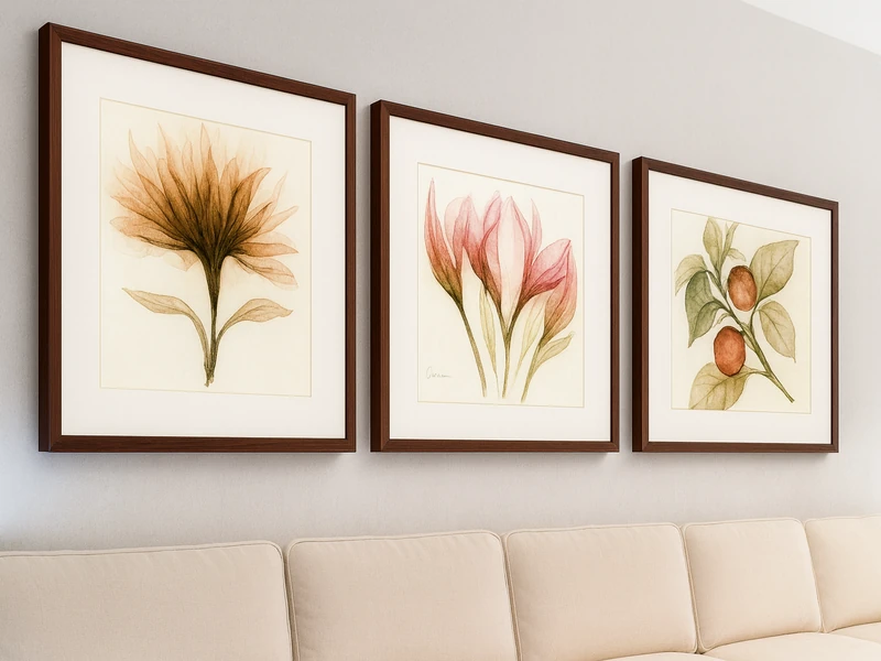 Декоративное оформление зоны над диваном с помощью картины в современной раме в интерьере квартиры