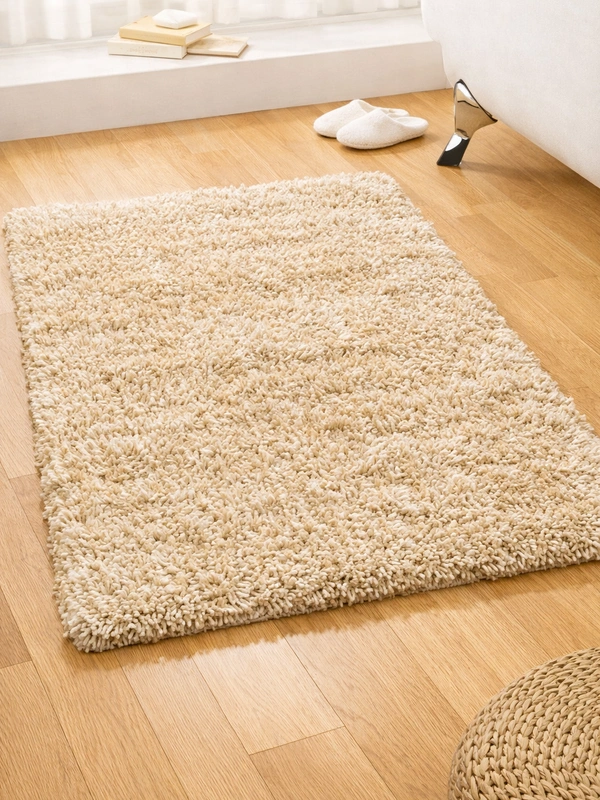 Уютный коврик светлого оттенка на полу цвета венге в дизайне детской комнаты