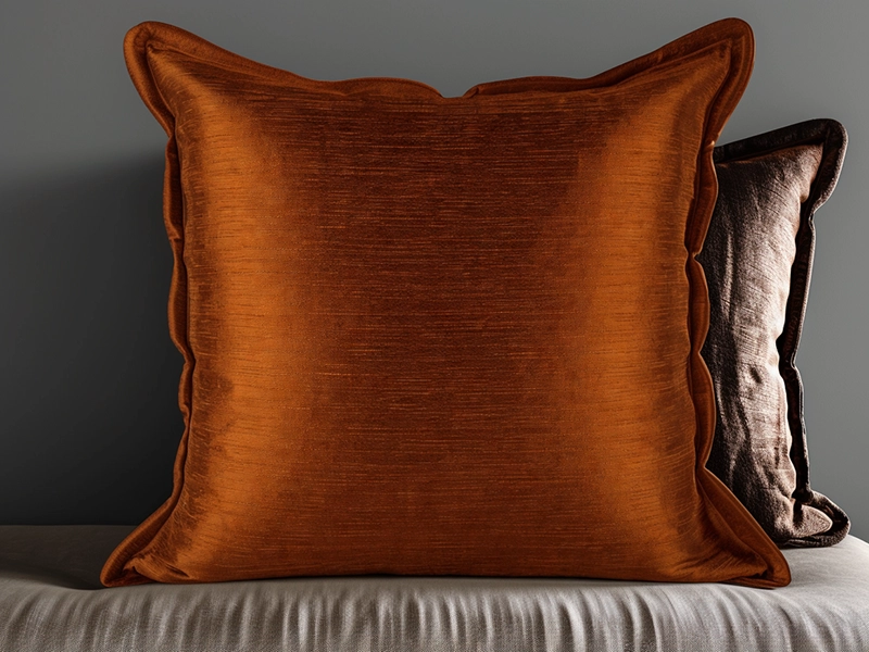 Темно-коричневые обои с геометрическим орнаментом для выделения акцентной стены в интерьере жилой комнаты