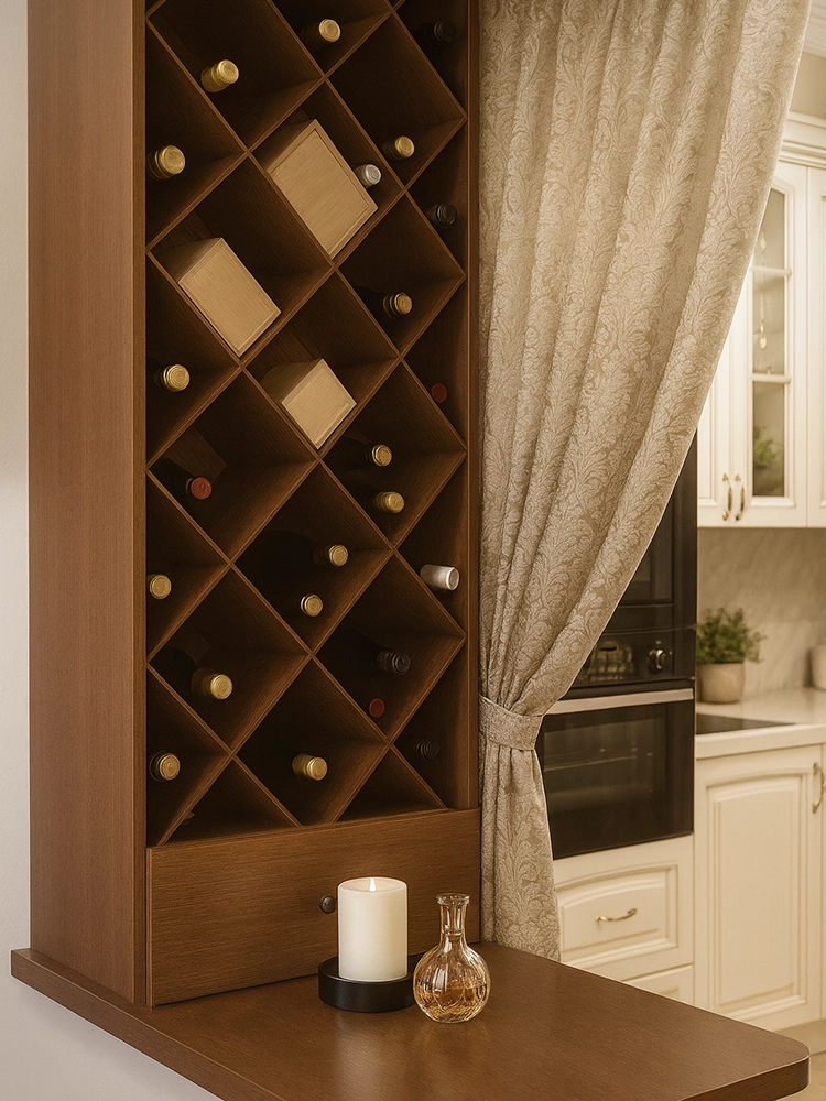 Плотные шторы на окнах присоединенной лоджии