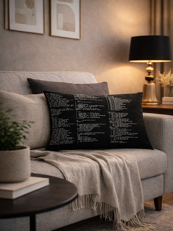 Аксессуары для гостиной в черно-белом стиле