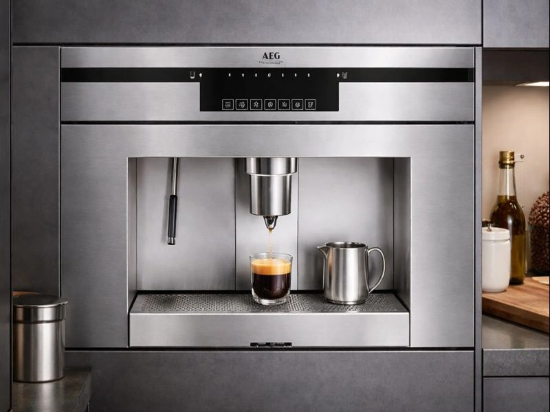 Хромированный кухонный смеситель крупным планом