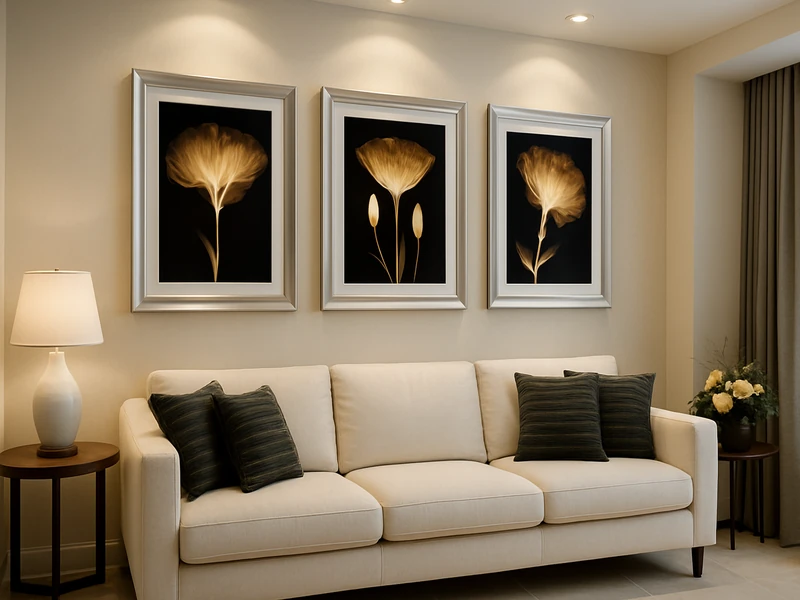 Использование живописи для декора пустой стены над диваном в современном дизайне интерьера комнаты