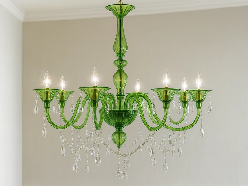 Общий вид комнаты с подобранными шторами и люстрой гармонично вписанными в пространство