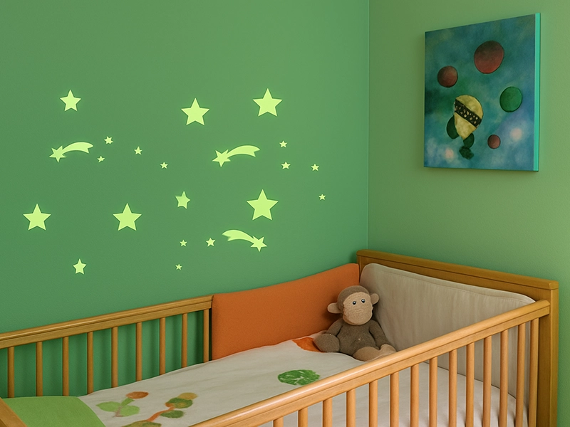 Детская комната с точечными светильниками на потолке