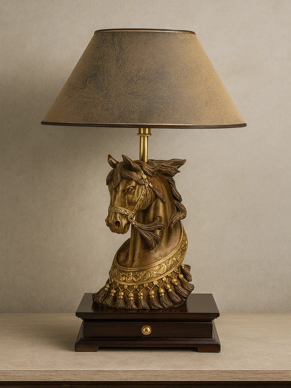 Стильная настольная лампа для дополнительного освещения и декора жилой комнаты на столе