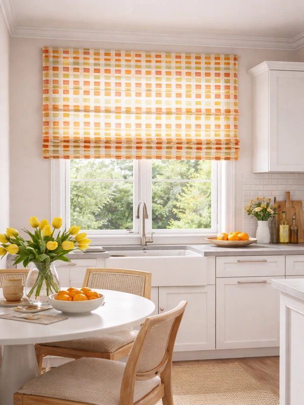 Белая ткань с рисунком апельсинов