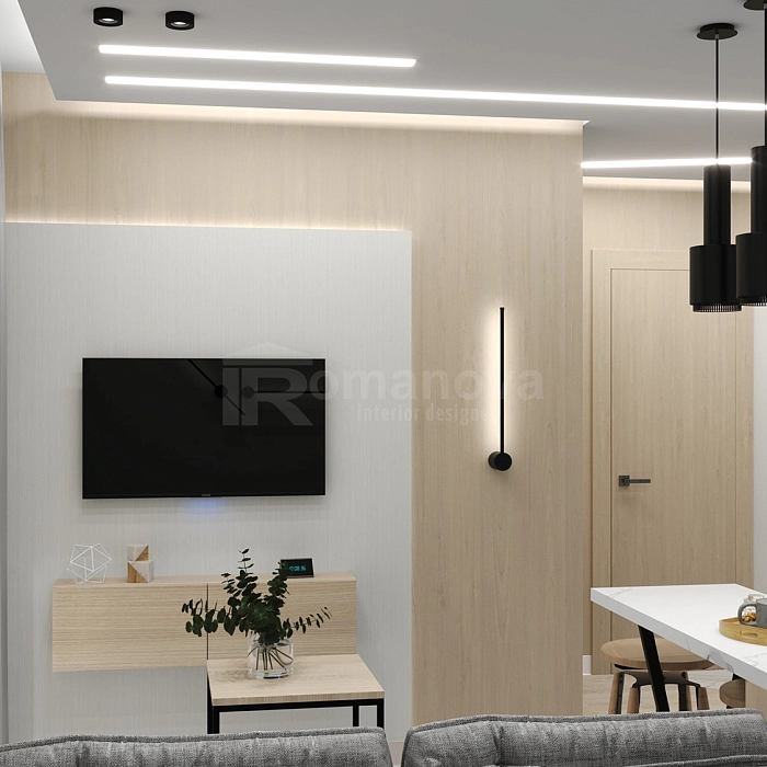 Интерьер кухни гостиной