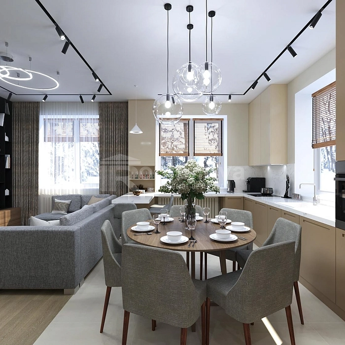 Дизайн кухни-гостиной