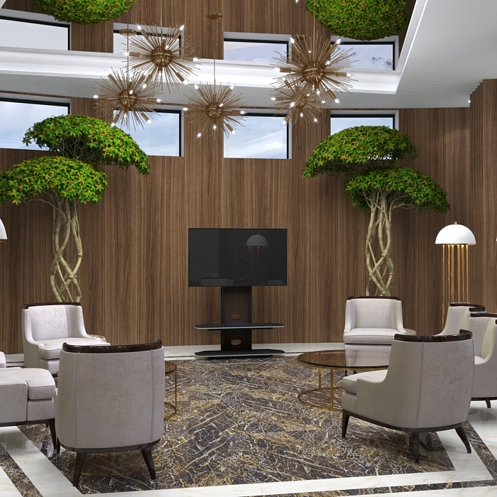 Дизайн зоны ожидания в холле