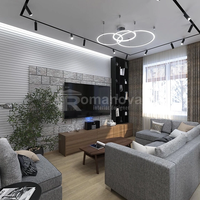 Интерьер кухни-гостиной